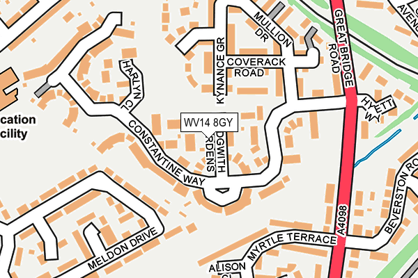 WV14 8GY map - OS OpenMap – Local (Ordnance Survey)