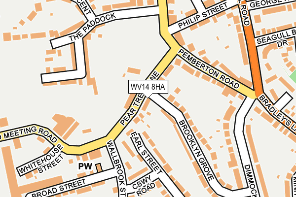 WV14 8HA map - OS OpenMap – Local (Ordnance Survey)