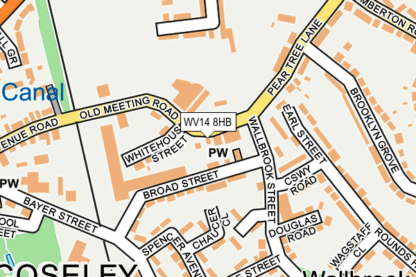 WV14 8HB map - OS OpenMap – Local (Ordnance Survey)