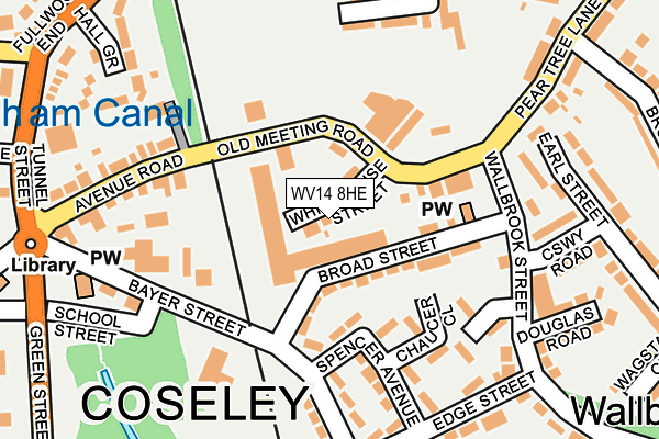 WV14 8HE map - OS OpenMap – Local (Ordnance Survey)