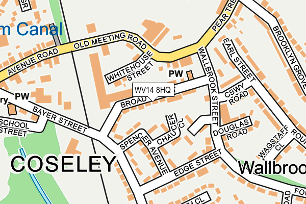 WV14 8HQ map - OS OpenMap – Local (Ordnance Survey)