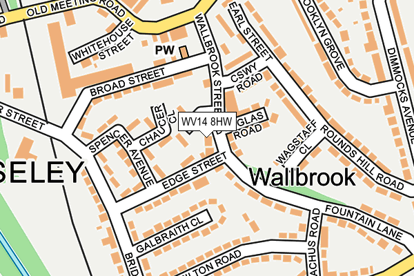 WV14 8HW map - OS OpenMap – Local (Ordnance Survey)