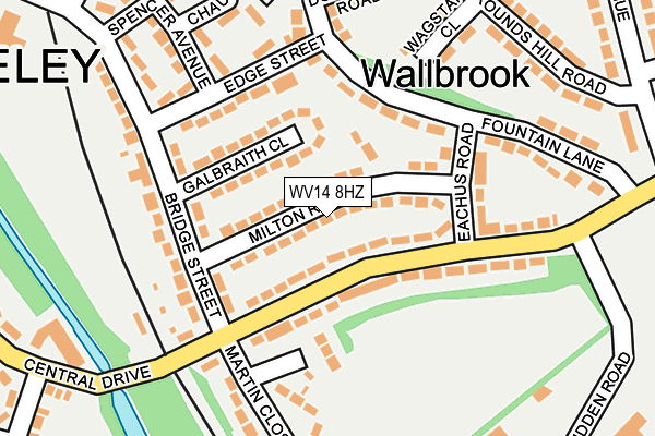 WV14 8HZ map - OS OpenMap – Local (Ordnance Survey)