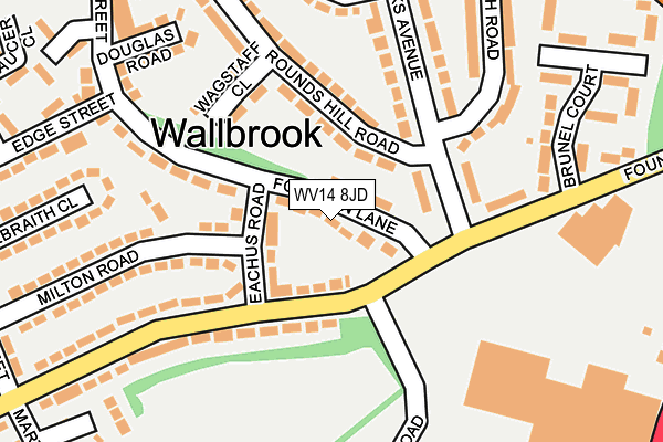 WV14 8JD map - OS OpenMap – Local (Ordnance Survey)