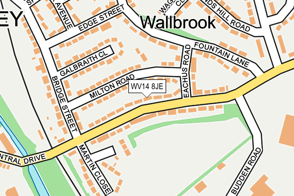 WV14 8JE map - OS OpenMap – Local (Ordnance Survey)