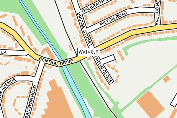 WV14 8JF map - OS OpenMap – Local (Ordnance Survey)