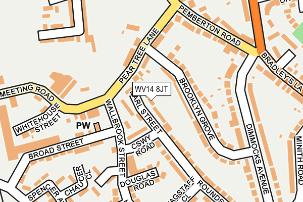 WV14 8JT map - OS OpenMap – Local (Ordnance Survey)