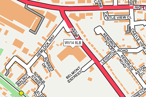 WV14 8LB map - OS OpenMap – Local (Ordnance Survey)