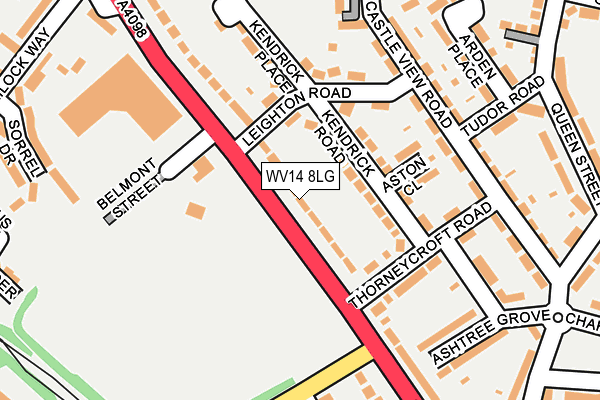 WV14 8LG map - OS OpenMap – Local (Ordnance Survey)