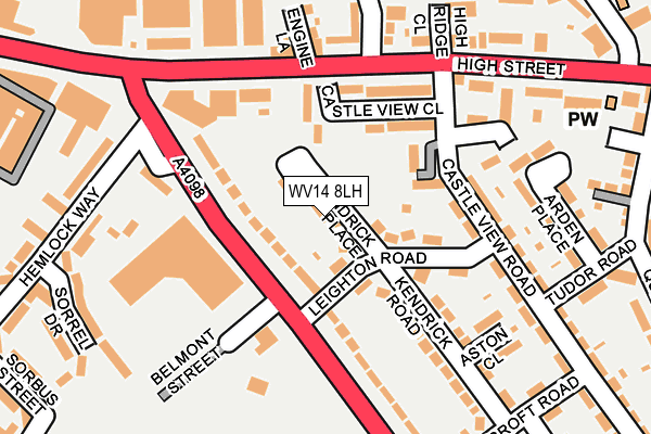 WV14 8LH map - OS OpenMap – Local (Ordnance Survey)