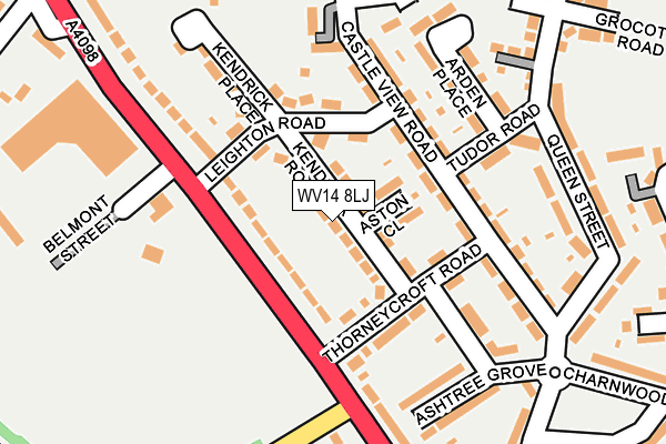 WV14 8LJ map - OS OpenMap – Local (Ordnance Survey)