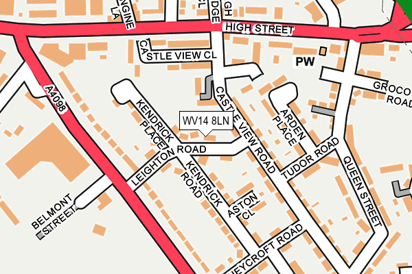 WV14 8LN map - OS OpenMap – Local (Ordnance Survey)