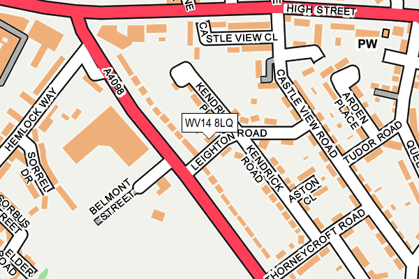 WV14 8LQ map - OS OpenMap – Local (Ordnance Survey)