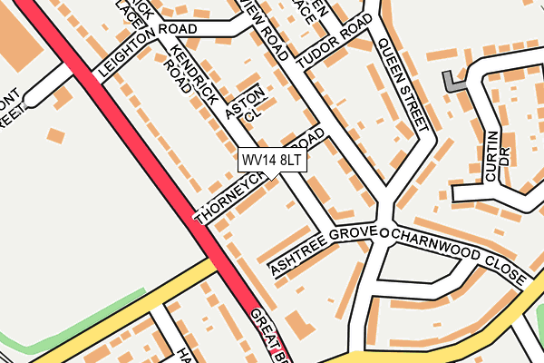 WV14 8LT map - OS OpenMap – Local (Ordnance Survey)