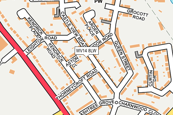 WV14 8LW map - OS OpenMap – Local (Ordnance Survey)