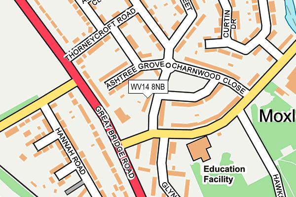 WV14 8NB map - OS OpenMap – Local (Ordnance Survey)