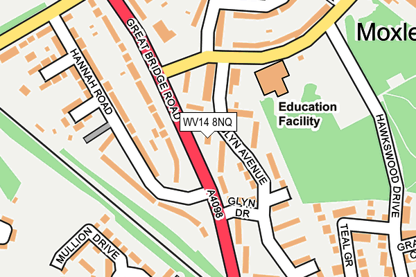 WV14 8NQ map - OS OpenMap – Local (Ordnance Survey)