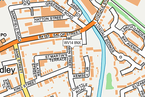 WV14 8NX map - OS OpenMap – Local (Ordnance Survey)
