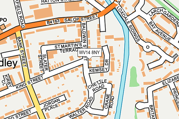 WV14 8NY map - OS OpenMap – Local (Ordnance Survey)