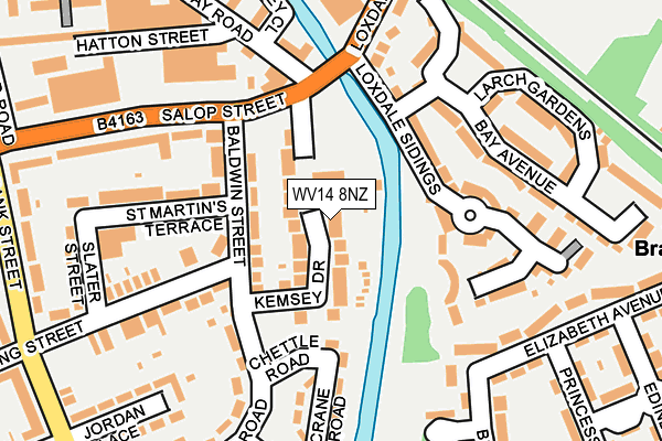 WV14 8NZ map - OS OpenMap – Local (Ordnance Survey)