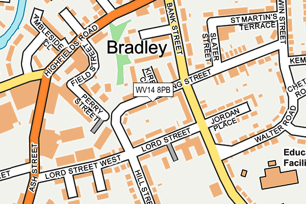 WV14 8PB map - OS OpenMap – Local (Ordnance Survey)