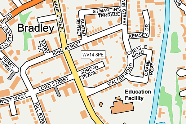 WV14 8PE map - OS OpenMap – Local (Ordnance Survey)