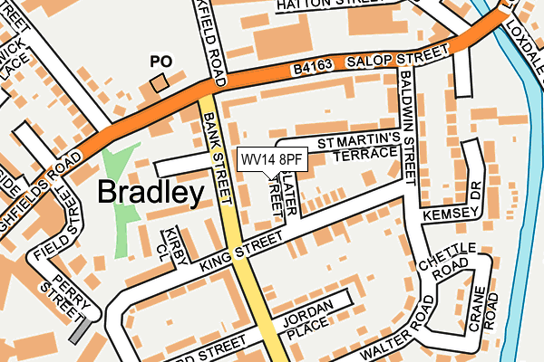 WV14 8PF map - OS OpenMap – Local (Ordnance Survey)