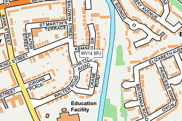 WV14 8PJ map - OS OpenMap – Local (Ordnance Survey)