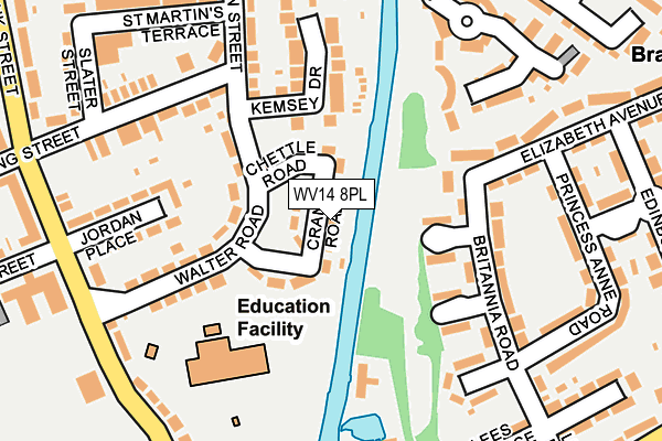 WV14 8PL map - OS OpenMap – Local (Ordnance Survey)