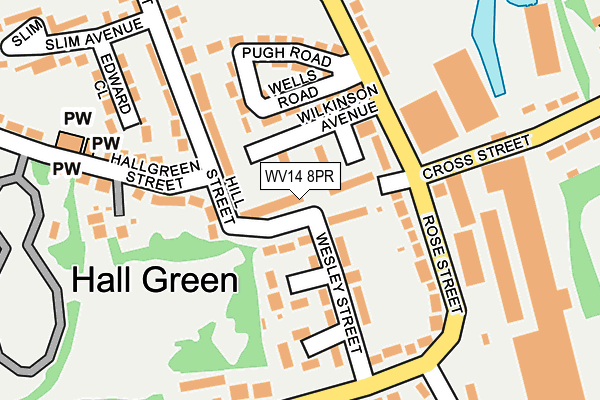 WV14 8PR map - OS OpenMap – Local (Ordnance Survey)