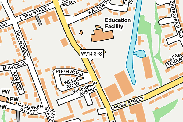 WV14 8PS map - OS OpenMap – Local (Ordnance Survey)