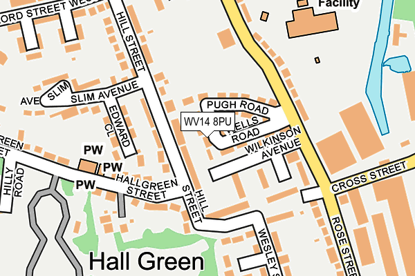 WV14 8PU map - OS OpenMap – Local (Ordnance Survey)