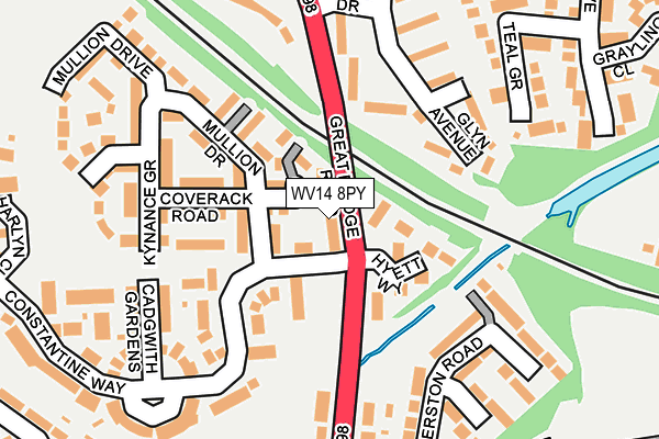 WV14 8PY map - OS OpenMap – Local (Ordnance Survey)