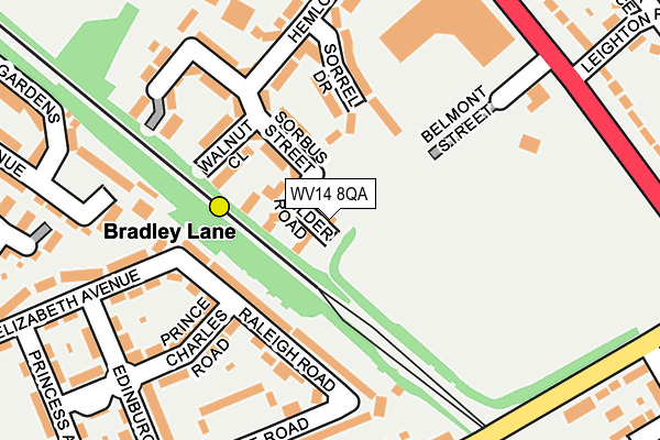 WV14 8QA map - OS OpenMap – Local (Ordnance Survey)