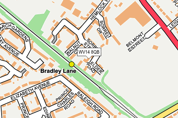 WV14 8QB map - OS OpenMap – Local (Ordnance Survey)