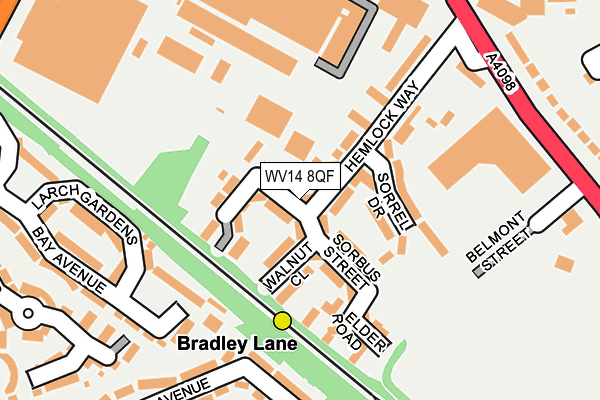 WV14 8QF map - OS OpenMap – Local (Ordnance Survey)