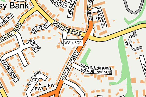 WV14 8QP map - OS OpenMap – Local (Ordnance Survey)