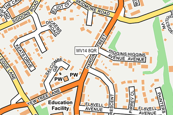 WV14 8QR map - OS OpenMap – Local (Ordnance Survey)