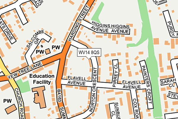 WV14 8QS map - OS OpenMap – Local (Ordnance Survey)