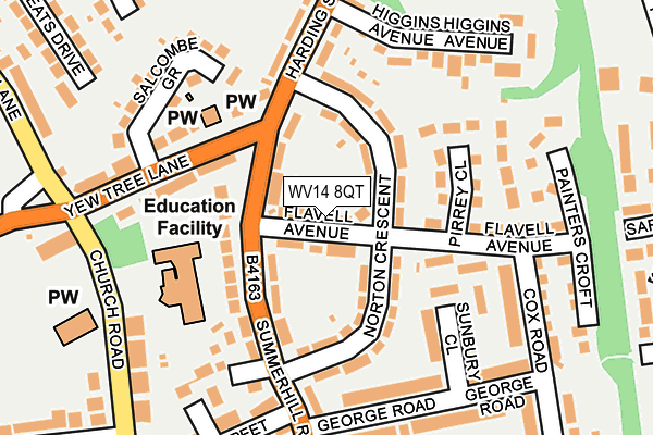 WV14 8QT map - OS OpenMap – Local (Ordnance Survey)