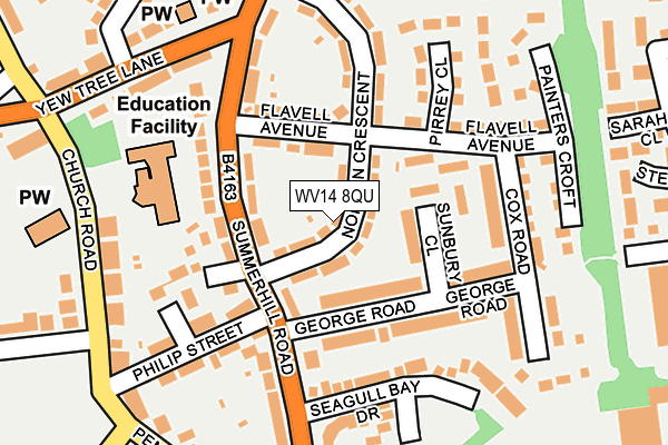 WV14 8QU map - OS OpenMap – Local (Ordnance Survey)