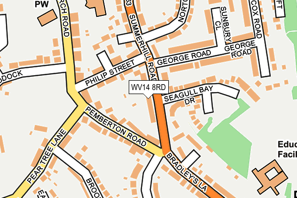 WV14 8RD map - OS OpenMap – Local (Ordnance Survey)