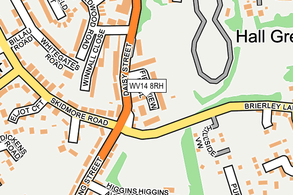 WV14 8RH map - OS OpenMap – Local (Ordnance Survey)