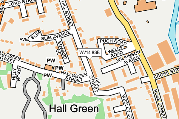WV14 8SB map - OS OpenMap – Local (Ordnance Survey)