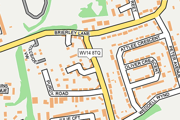 WV14 8TQ map - OS OpenMap – Local (Ordnance Survey)