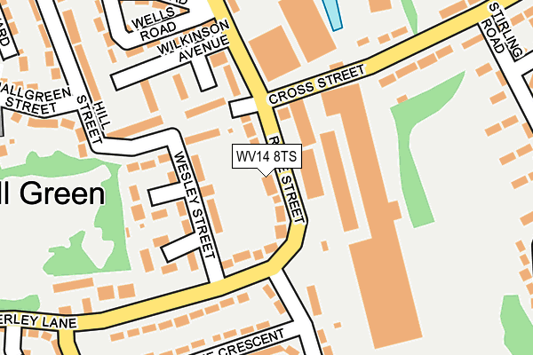 WV14 8TS map - OS OpenMap – Local (Ordnance Survey)