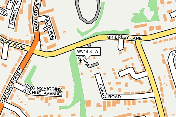 WV14 8TW map - OS OpenMap – Local (Ordnance Survey)