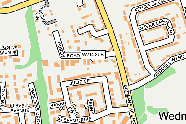 WV14 8UB map - OS OpenMap – Local (Ordnance Survey)