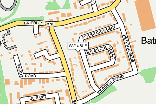 WV14 8UE map - OS OpenMap – Local (Ordnance Survey)