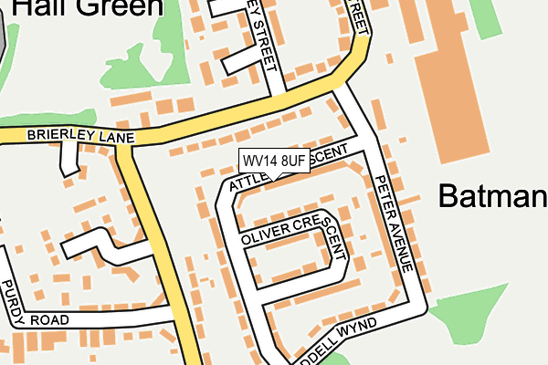 WV14 8UF map - OS OpenMap – Local (Ordnance Survey)